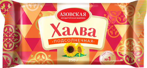 Халва подсолнечная АЗОВСКАЯ КФ, 250г, фото