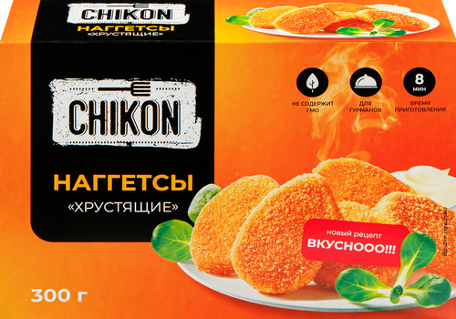 Наггетсы CHIKON Хрустящие, 300г, крупный план