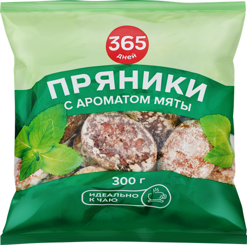 Пряники заварные 365 ДНЕЙ с ароматом мяты глазированные, 300г, детальное фото