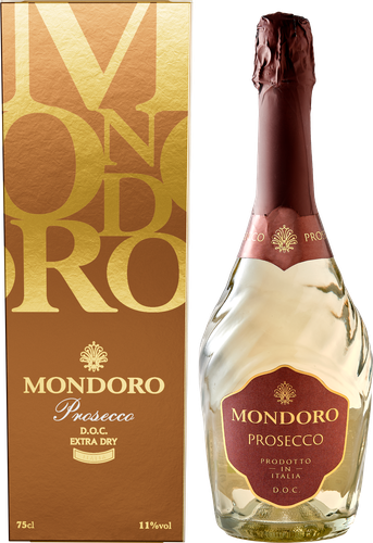 Вино игристое MONDORO Просекко Венето белое сухое, п/у, 0.75л, крупный план