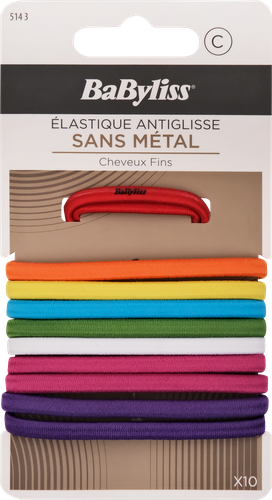 Резинки для волос BABYLISS PARIS Спорт цветные нескользящие, Арт. BS794514, 10шт, вид