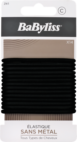 Резинки для волос BABYLISS PARIS Sport черные нескользящие, Арт. BS794602, 10шт, крупный план