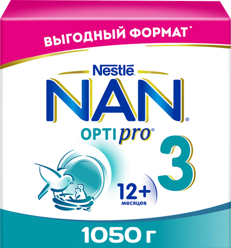 Молочко детское NAN 3 OptiPro, с 12 месяцев, 1050г, изображение