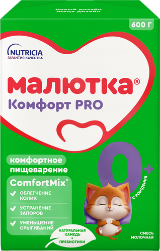 Смесь МАЛЮТКА Комфорт Pro, с 0 месяцев, 600г, крупный план