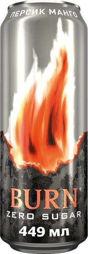 Напиток энергетический BURN Zero Персик, манго, 0.449л, детальное фото