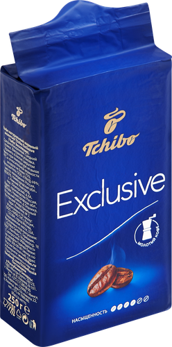 Кофе молотый TIBIO Arabica Exclusive, 250г, крупный план