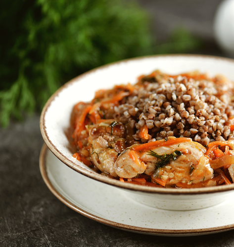 Курица с овощами и&nbsp;отварной гречкой ВКУСНО ЖИТЬ, 250г, фото