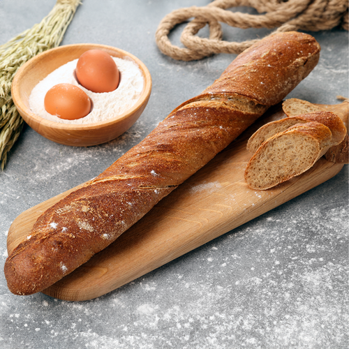 Багет ржано‑пшеничный Деревенский на закваске ЛЕНТА FRESH, 300г, вид