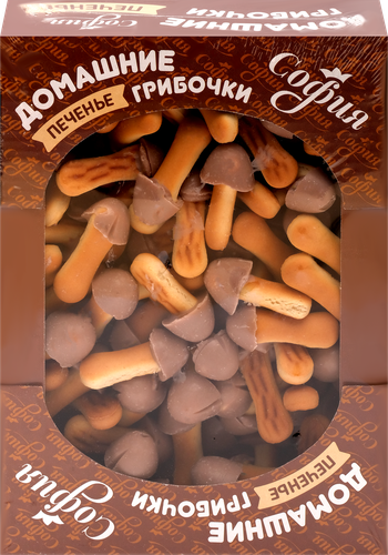 Печенье ДОМАШНИЕ ГРИБОЧКИ с молочной глазурью, 270г, картинка