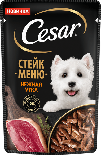 Корм влажный для собак CESAR Стейк Нежная утка, 80г, фотография