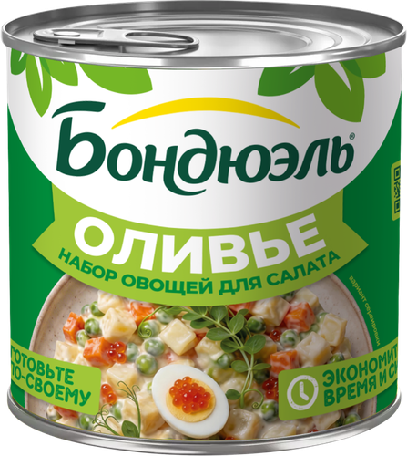 Набор овощей БОНДЮЭЛЬ для салата Оливье ж/б, фотография