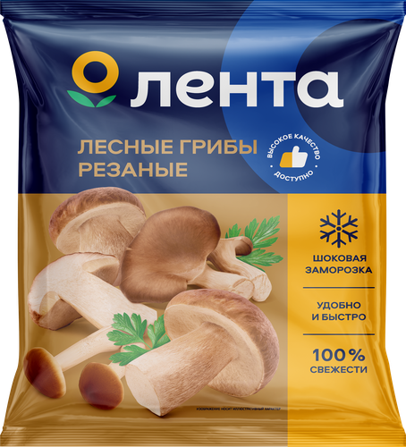 Смесь из лесных грибов ЛЕНТА резаная, 400г, картинка