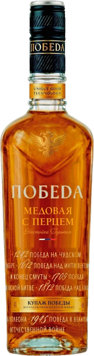 Настойка ПОБЕДА Медовая с перцем 38%, горькая, 0.5л, фото