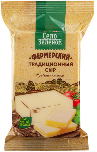 Сыр СЕЛО ЗЕЛЕНОЕ Традиционный Фермерский 40%, без змж, 200г, детальное фото