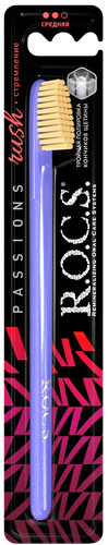 Зубная щетка R.O.C.S. Passions средняя жесткость, крупный план
