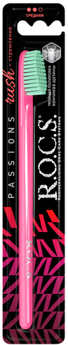 Зубная щетка R.O.C.S. Passions средняя жесткость, крупный план