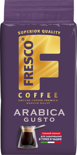 Кофе молотый для турки и чашки FRESCO Arabica Gusto, 250г, детальное фото