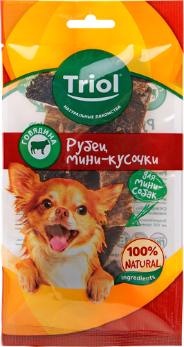 Лакомство для собак TRIOL Рубец говяжий Мини-кусочки, для мини пород, 25г, фотография