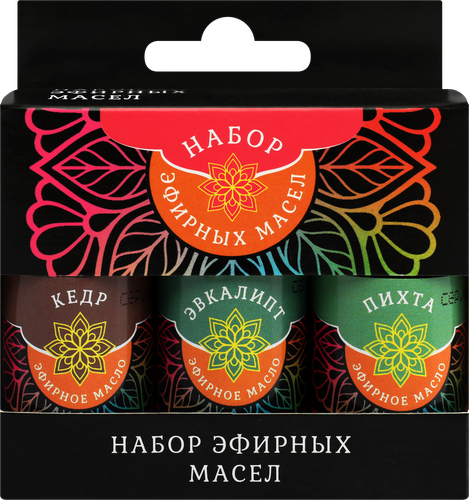 Набор эфирных масел Кедр, Эвкалипт и Пихта, Арт. Б70401, 3х17мл, детальное фото