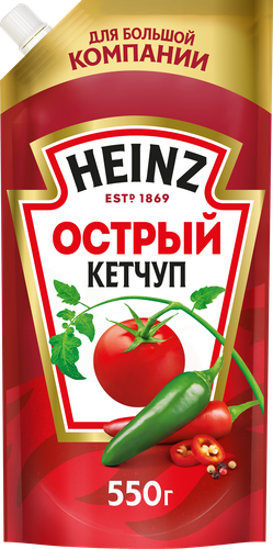 Кетчуп HEINZ Острый, 550г, крупный план