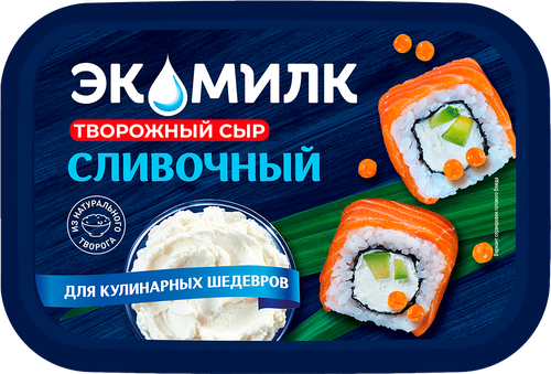 Сыр творожный ЭКОМИЛК 60%, без змж, 400г, крупный план