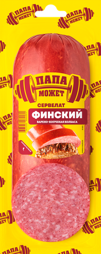 Колбаса варено-копченая ПАПА МОЖЕТ Сервелат Финский, 350г, изображение