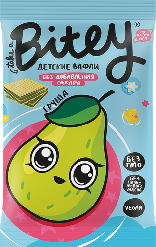 Вафли TAKE A BITEY Груша-брокколи, с 3 лет, 35г, крупный план