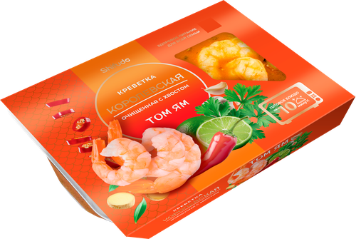 Креветка ШИФУДО королевская очищенная в заливке Том-Ям, вид