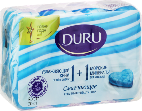 Крем-мыло DURU 1+1 Морские минералы, 4x80г, вид