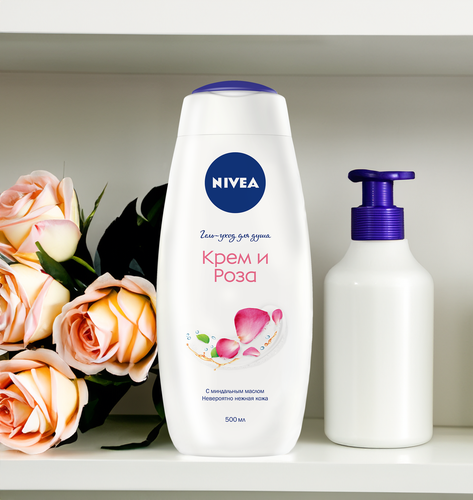 Гель для душа NIVEA Крем и роза, 500мл, фотография