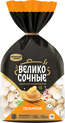 Пельмени ВЕЛИКОСОЧНЫЕ из домашнего фарша категория А, 800г, картинка