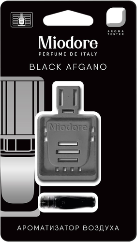 Ароматизатор автомобильный MIODORE Black afgano, на дефлектор, крупный план