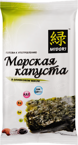 Морская капуста MIDORI сушеная, обжаренная в оливковом масле, 5г, картинка