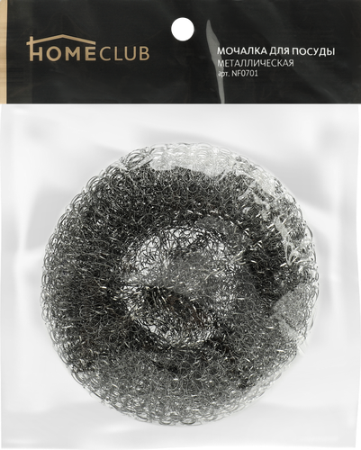 Мочалка для посуды HOMECLUB металлическая, большая, изображение