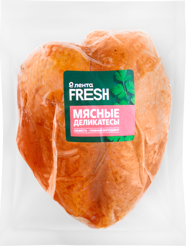 Грудка куриная копчено-вареная ЛЕНТА FRESH, весовая, вид