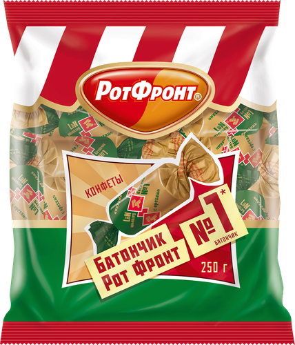 Конфеты РОТ ФРОНТ с орехом, 250г, вид