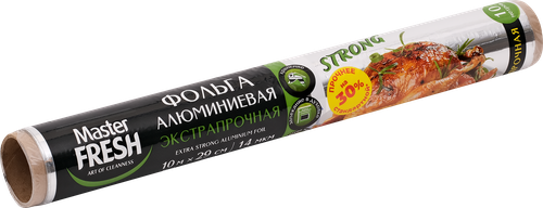 Фольга алюминиевая MASTER FRESH экстра прочная, ролик для гриля, 10м, фото