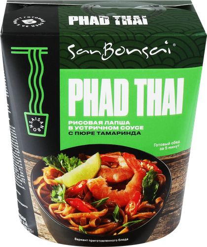 Лапша SANBONSAI Phad Thai в устричном соусе с пюре тамаринда, 123г, фотография