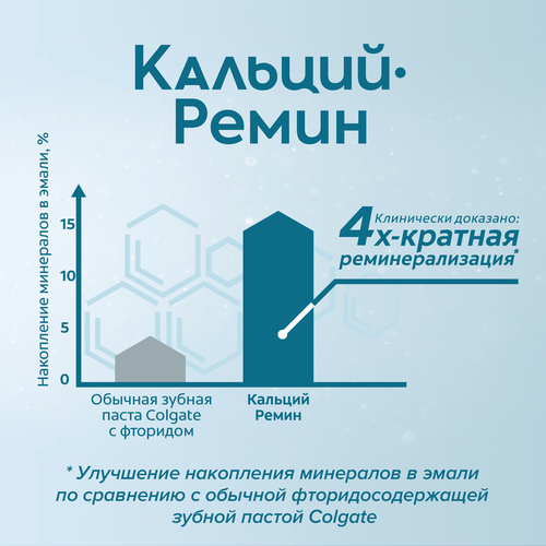 Зубная паста COLGATE Кальций-Ремин с природным био-аргинином для восстановления и защиты здоровья эмали зубов путем 4-х их кратной реминерализации, 100мл, фото