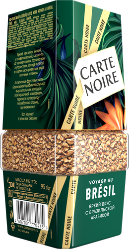 Кофе растворимый CARTE NOIRE Voyage au bresil натуральный сублимированный, 90г, изображение