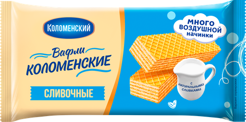 Вафли КОЛОМЕНСКОЕ Сливочные традиционные, 200г, детальное фото