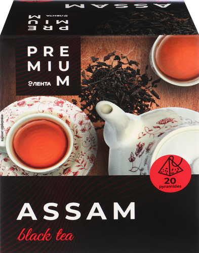 Чай черный ЛЕНТА PREMIUM Ассам, 20пир, крупный план