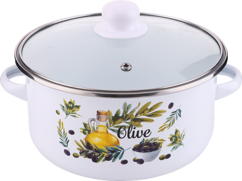 Кастрюля HOMECLUB Enamel, деколь, в ассортименте, 1.9л, изображение