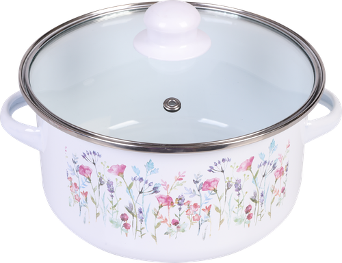 Кастрюля HOMECLUB Enamel, деколь, в ассортименте, 2.7л, фото