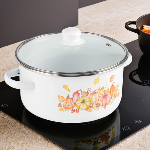 Кастрюля HOMECLUB Enamel, деколь, в ассортименте, 3.7л, вид