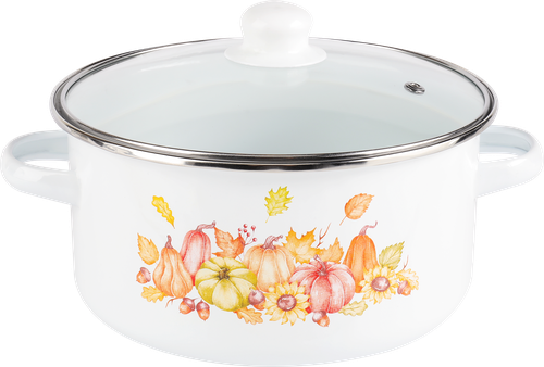 Кастрюля HOMECLUB Enamel, деколь, в ассортименте, 3.7л, крупный план