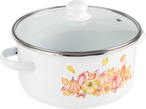 Кастрюля HOMECLUB Enamel, деколь, в ассортименте, 3.7л, картинка