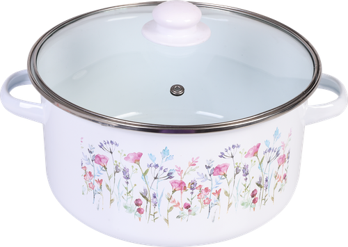 Кастрюля HOMECLUB Enamel, деколь, в ассортименте, 4.8л, фотография