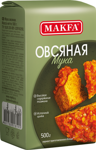Мука овсяная MAKFA, 500г, изображение