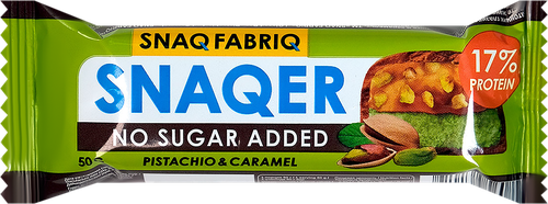Батончик SNAQ FABRIQ Фисташка и карамель, глазированный, 50г, крупный план